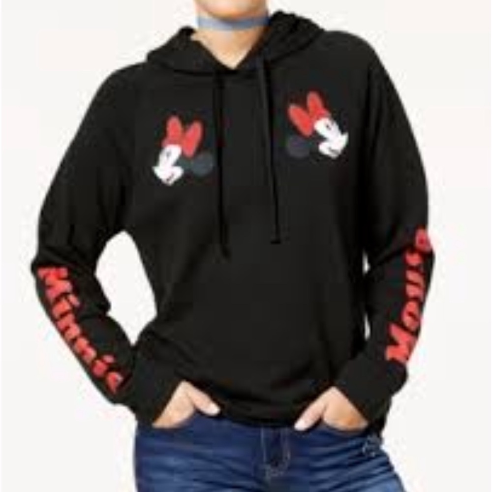 Disney Women's Black Minnie Mouse Pullover Hoodie